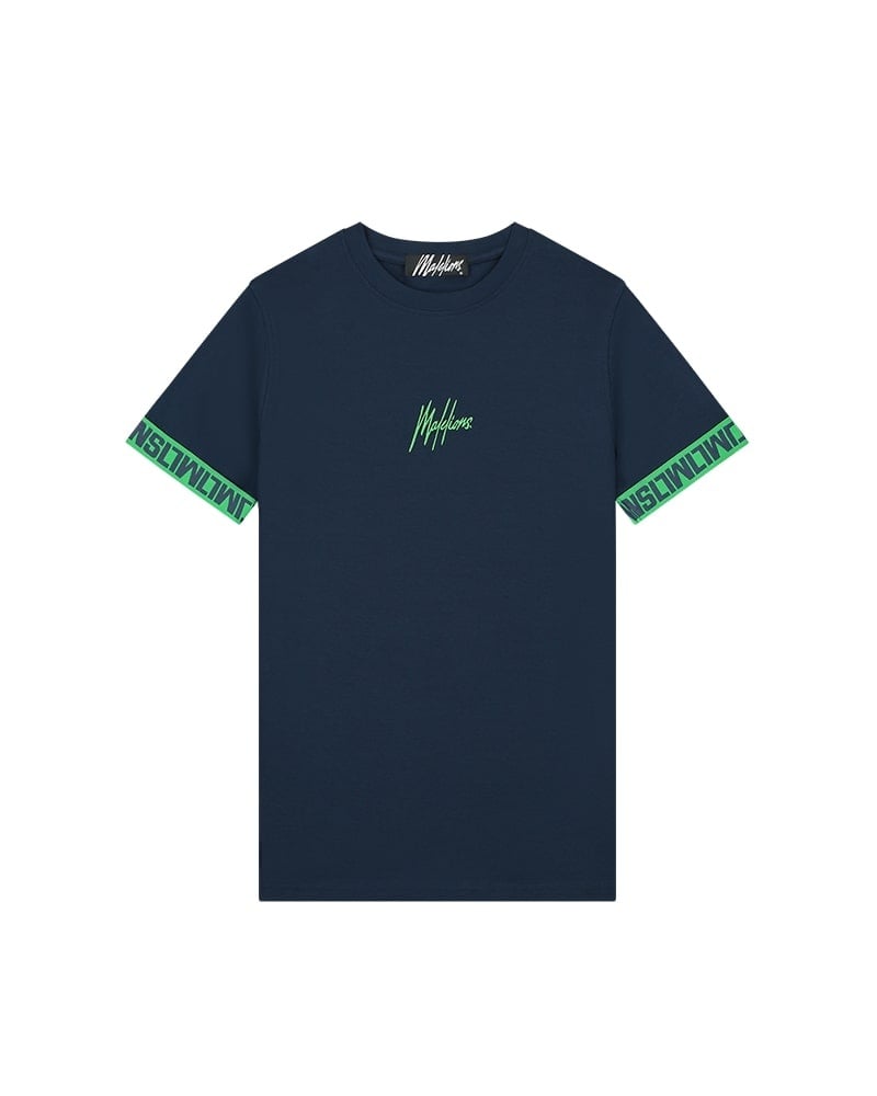 Malelions Men Venetian T-Shirt - Navy/Green