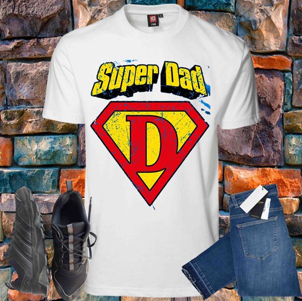 Shirtbude Superdad Papa Vaderdag Print T-shirt