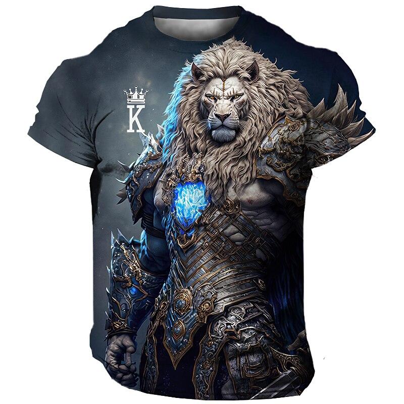 ETST 03 Men's T-Shirt 3D Tiger Print Tees Oversized Tops Summer Casual Mens Animal Pattern T Shirt Streetwear Quick Dry Fashion Clothes