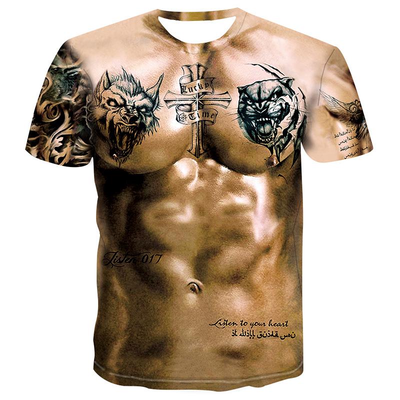 Rocacorp Heren grappig shirt 3D bedrukte T-shirts voor heren dames streetwear casual tees met korte mouwen