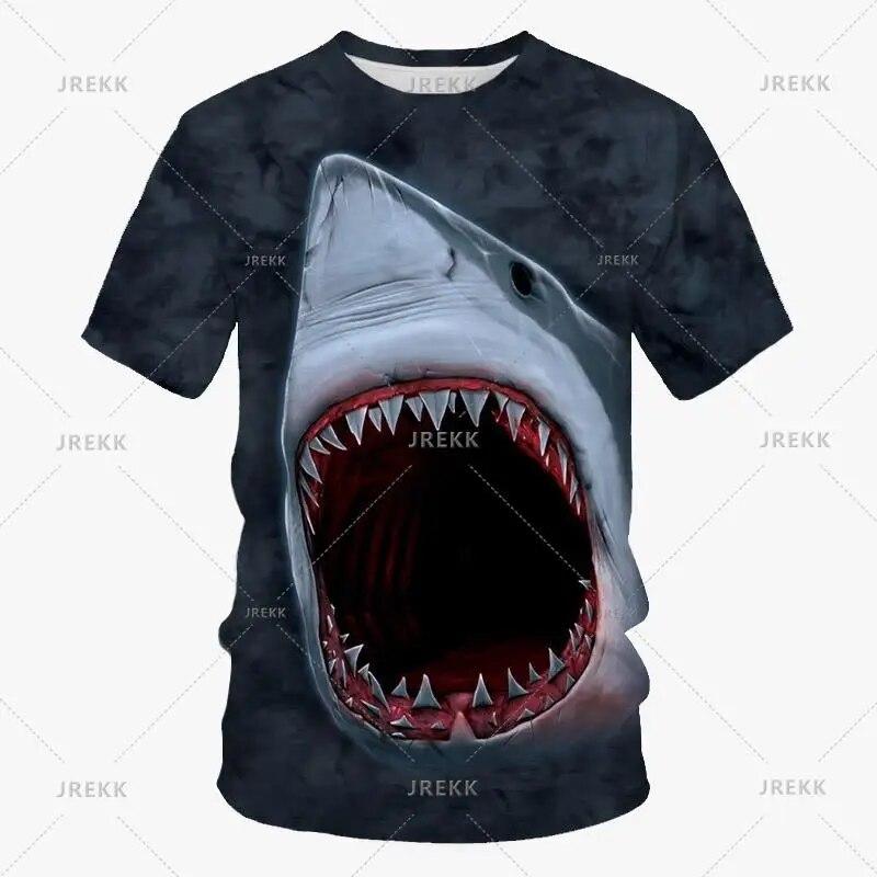 ETST WENDY Sea Shark T-Shirt Men 3D Print Short Sleeve Top Summer Street Hip Hop T Shirt Oversized Trend Personality Tee Shirt Clothing