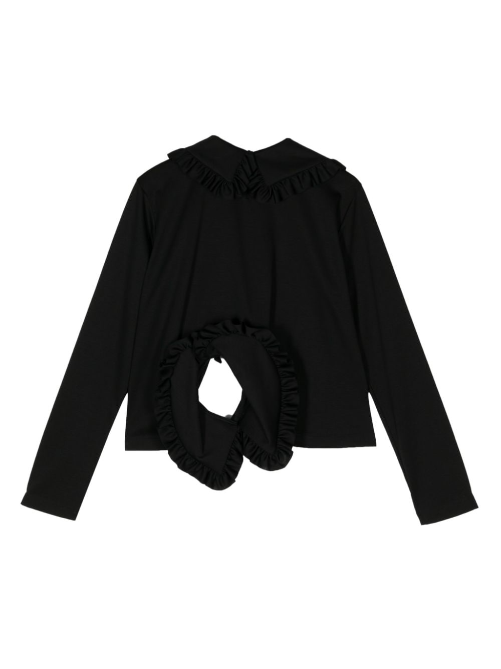 Noir Kei Ninomiya appliquéd cotton blouse - Zwart