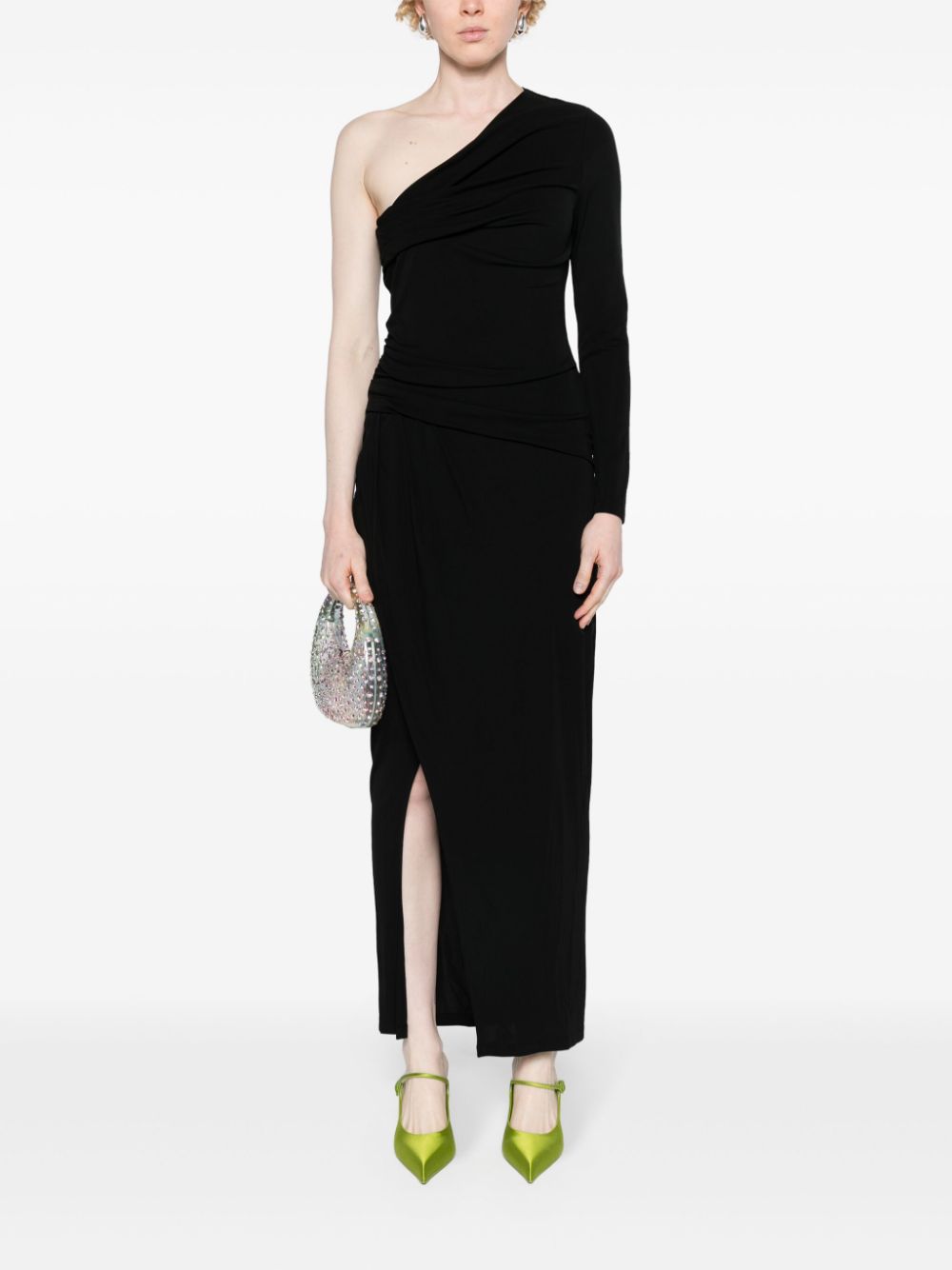 DVF Diane von Furstenberg Kitana one-shoulder maxi dress - Zwart