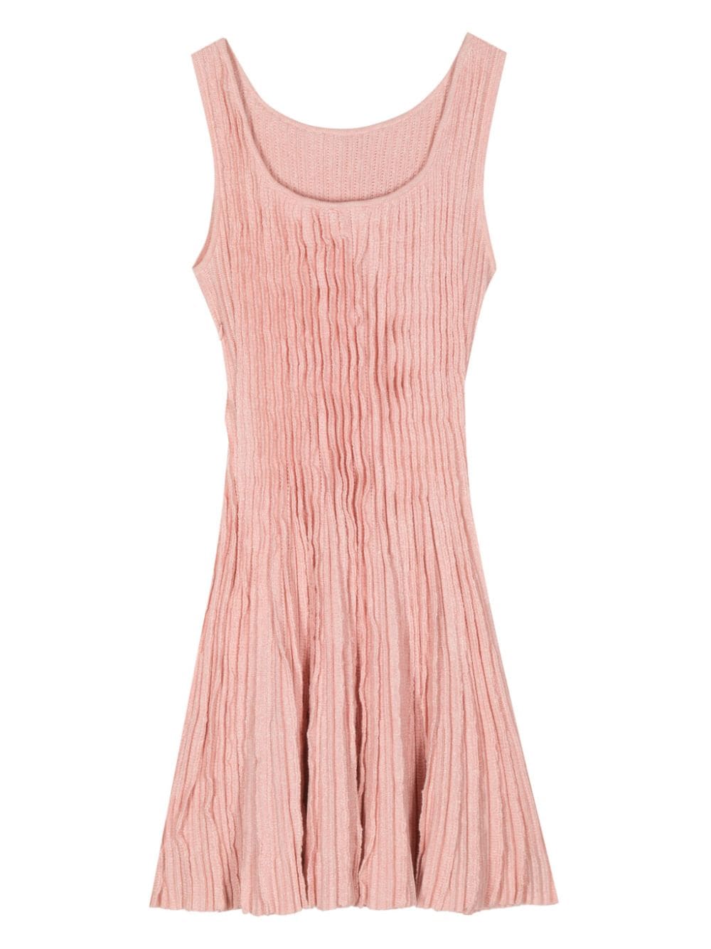 CHANEL Pre-Owned 2015 pleated sleeveless dress - Roze