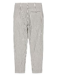 Forme D'expression striped linen-blend tapered trousers - Wit