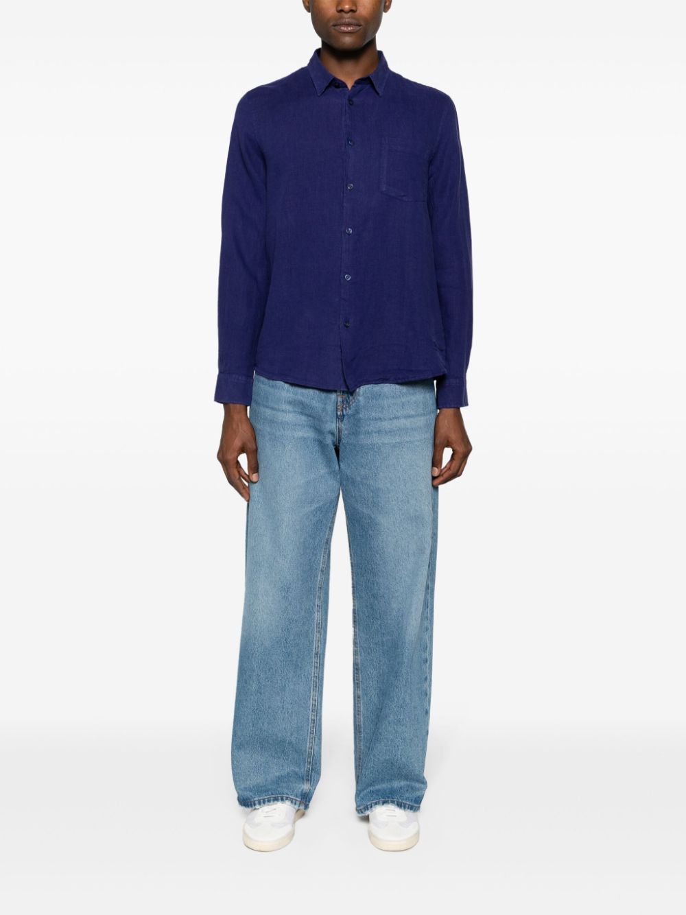 Vilebrequin patch-pocket linen shirt - Blauw