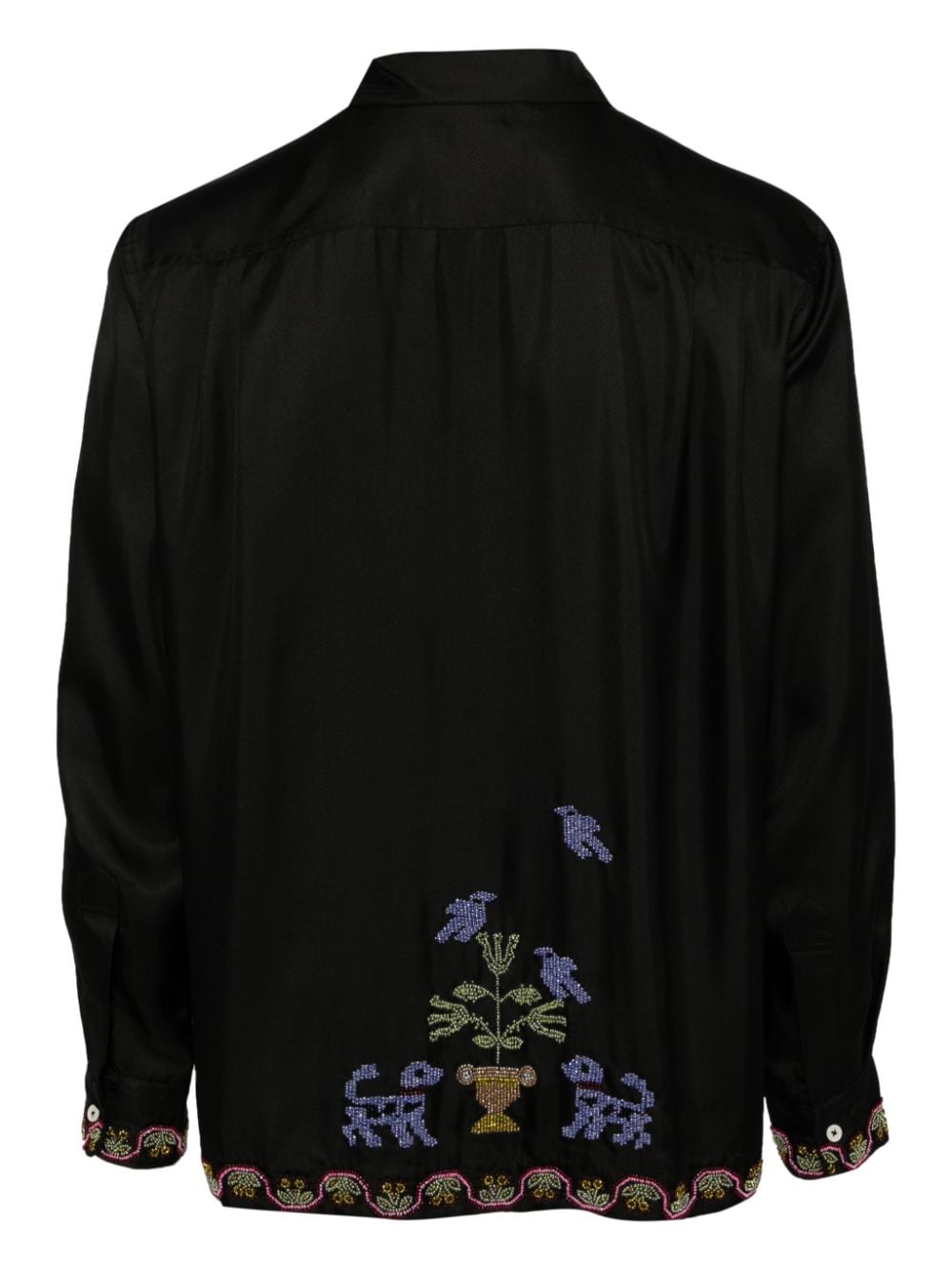 BODE Garden Sampler silk shirt - Zwart