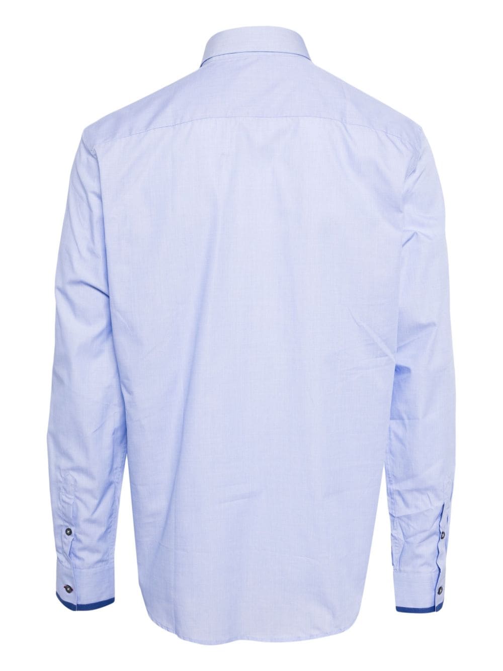Paul Smith contrasting-trim cotton shirt - Blauw