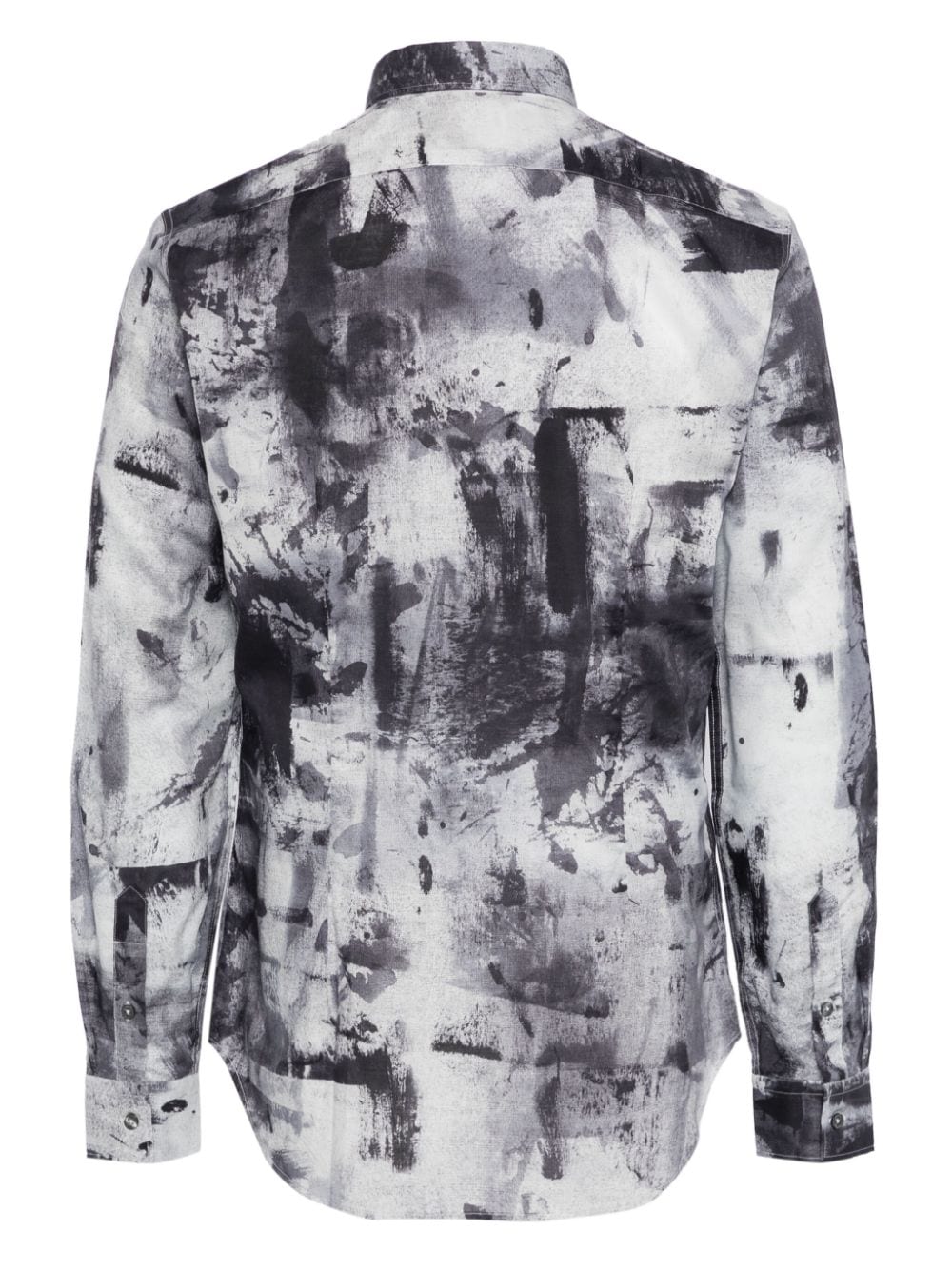 Paul Smith abstract-print cotton shirt - Grijs