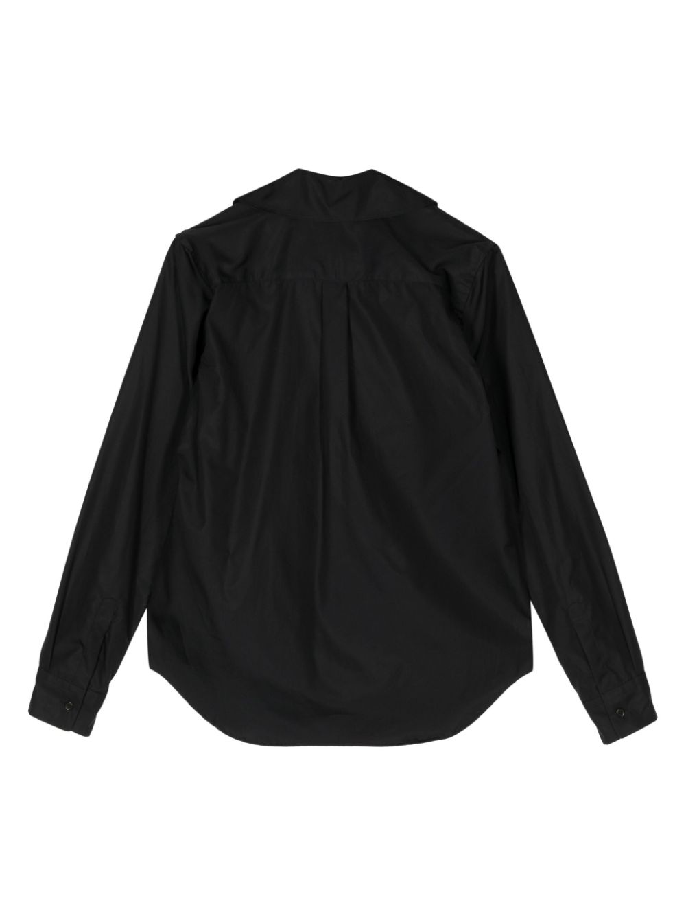 Noir Kei Ninomiya ruffled cotton shirt - Zwart