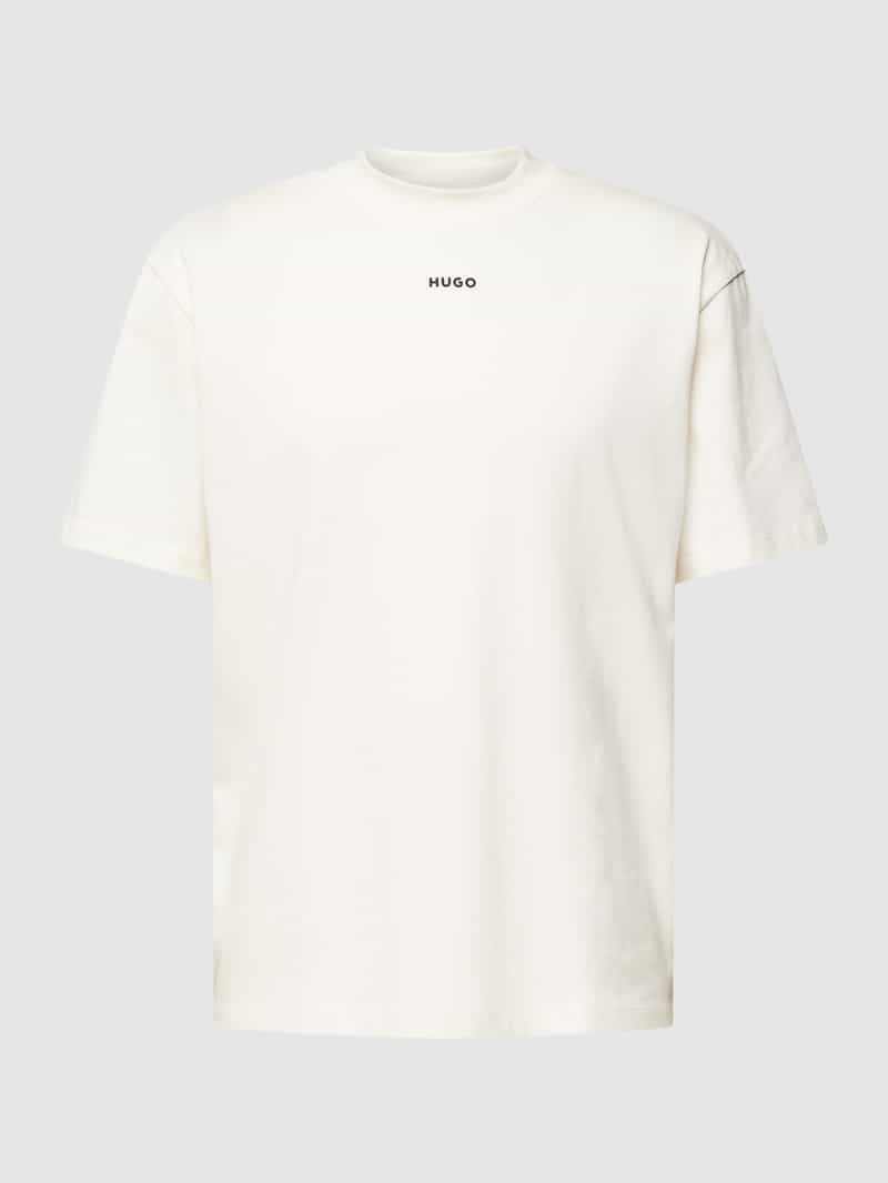 HUGO T-shirt met logodetail, model 'Dapolino'
