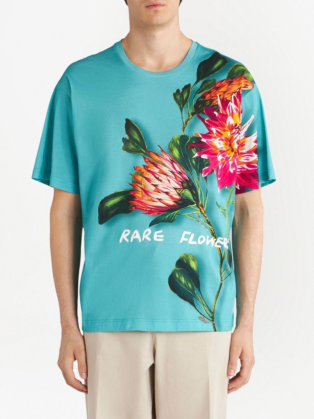 ETRO T-shirt met bloemenprint - Blauw