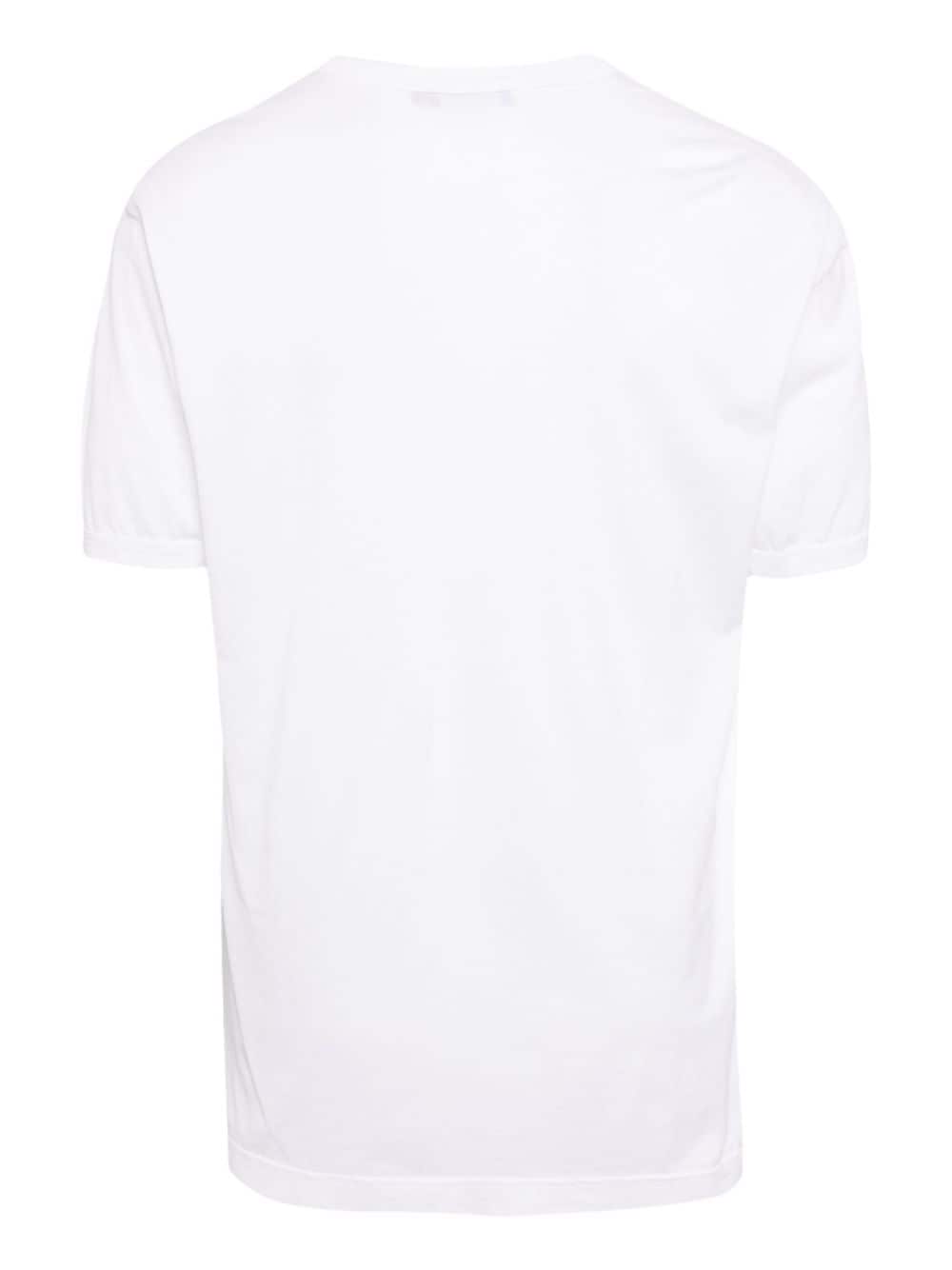 Dolce & Gabbana logo-patch V-neck cotton T-shirt - Wit