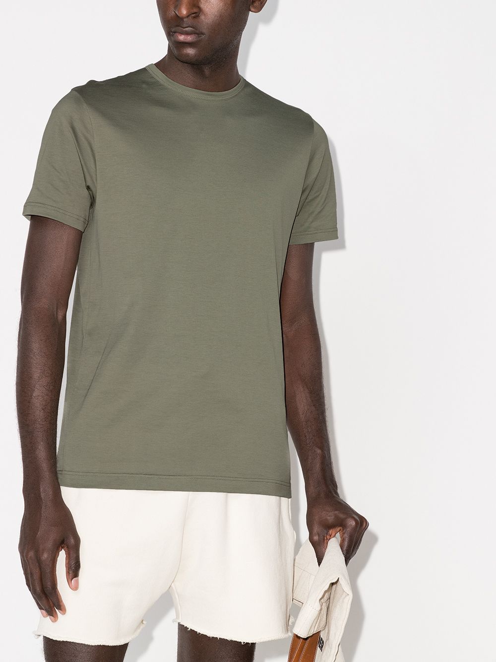 Sunspel T-shirt met ronde hals - Groen