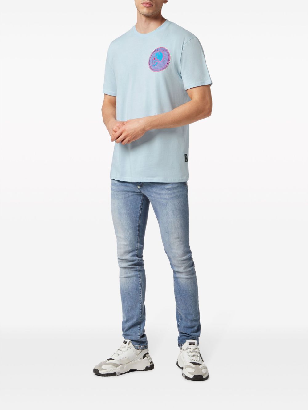 Philipp Plein T-shirt met geborduurd logo - Blauw
