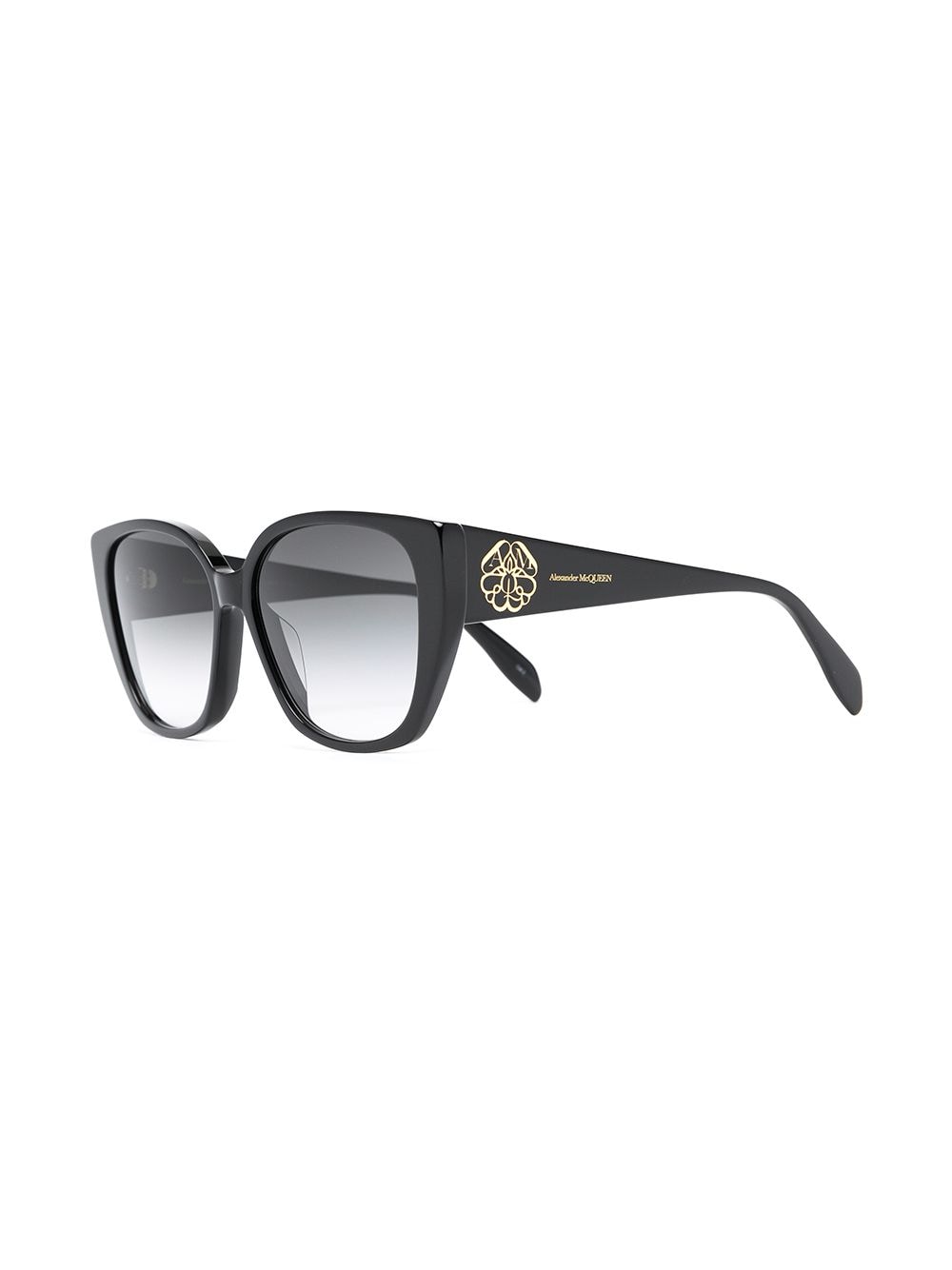 Alexander McQueen Eyewear Seal zonnebril met kattenoog montuur - Zwart