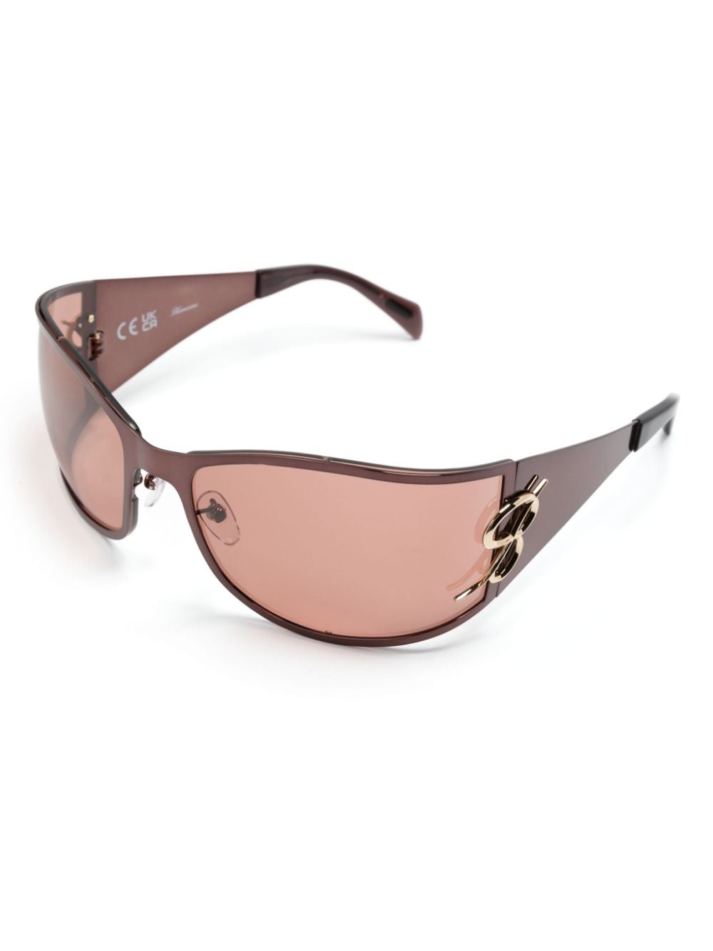 Blumarine wraparound-frame sunglasses - Bruin