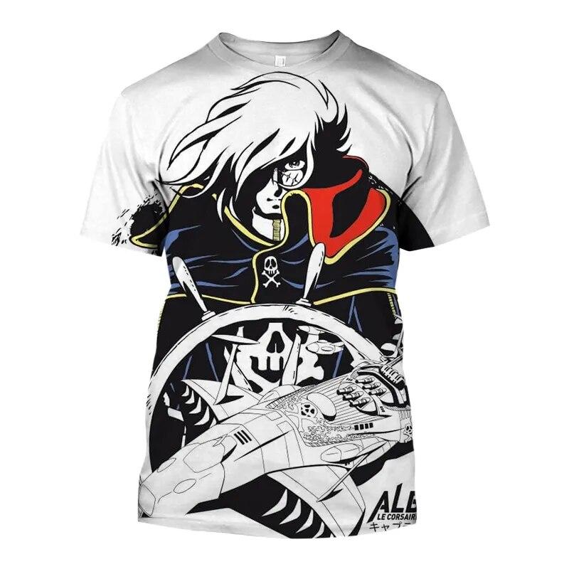 Where to Space Pirate Captain Harlock Albator T-shirts Anime 3D Print Streetwear Mannen en Vrouwen Casual Mode Oversize Tees Kinderen Plus Size Tops