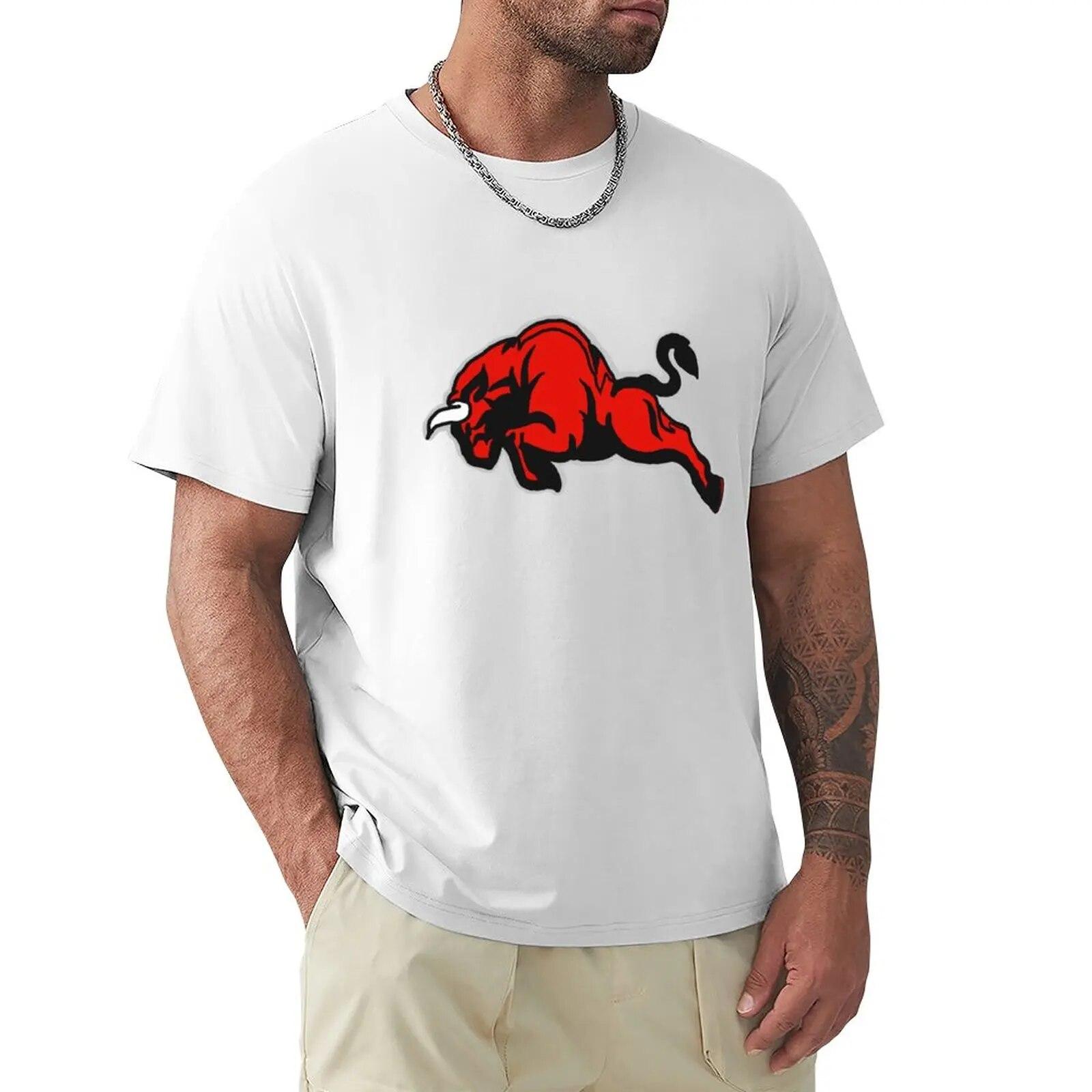 Xin nan zhuang Red Angry Bull heren bedrukte T-shirt zomer mode plezier retro kleding oversized sneldrogend herenkleding korte mouwen tops tee