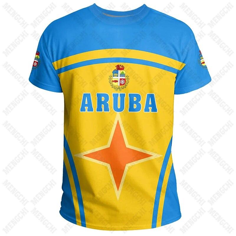 Baibao QIQI Aruba vlag zomer casual T-shirts O-hals losse jongens streetwear korte mouw tops herenmode sportkleding oversized tees