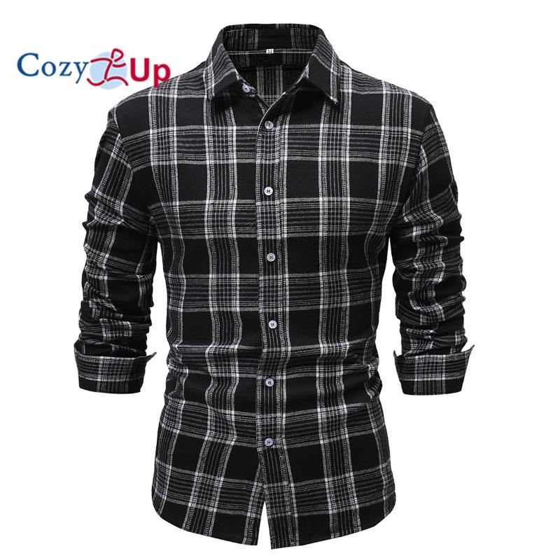 Cozy  Up Cozy Up Men's Slim-Fit Long-Sleeve Plaid Flannel Shirt