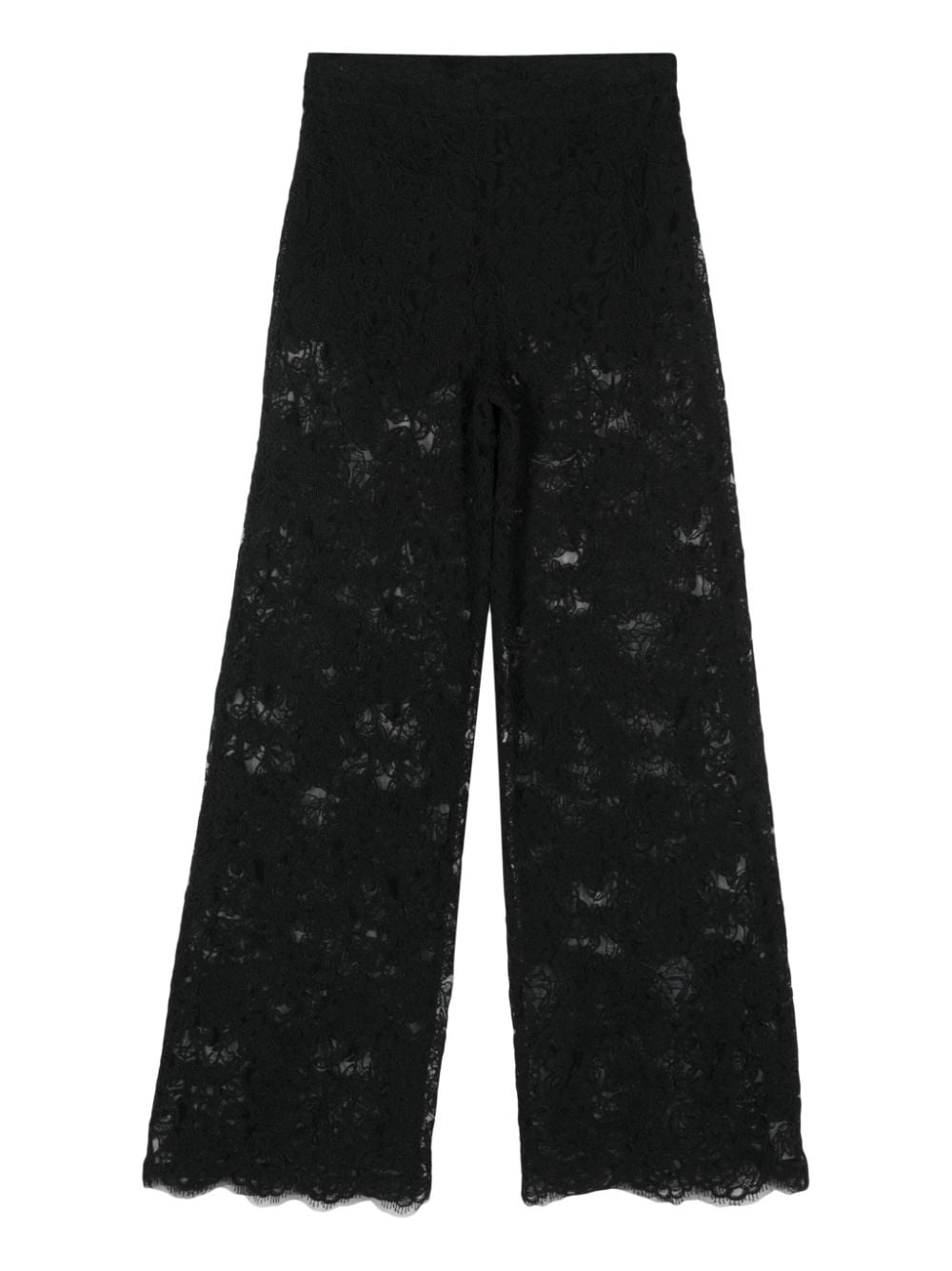 Ermanno Scervino corded-lace wide-leg trousers - Zwart