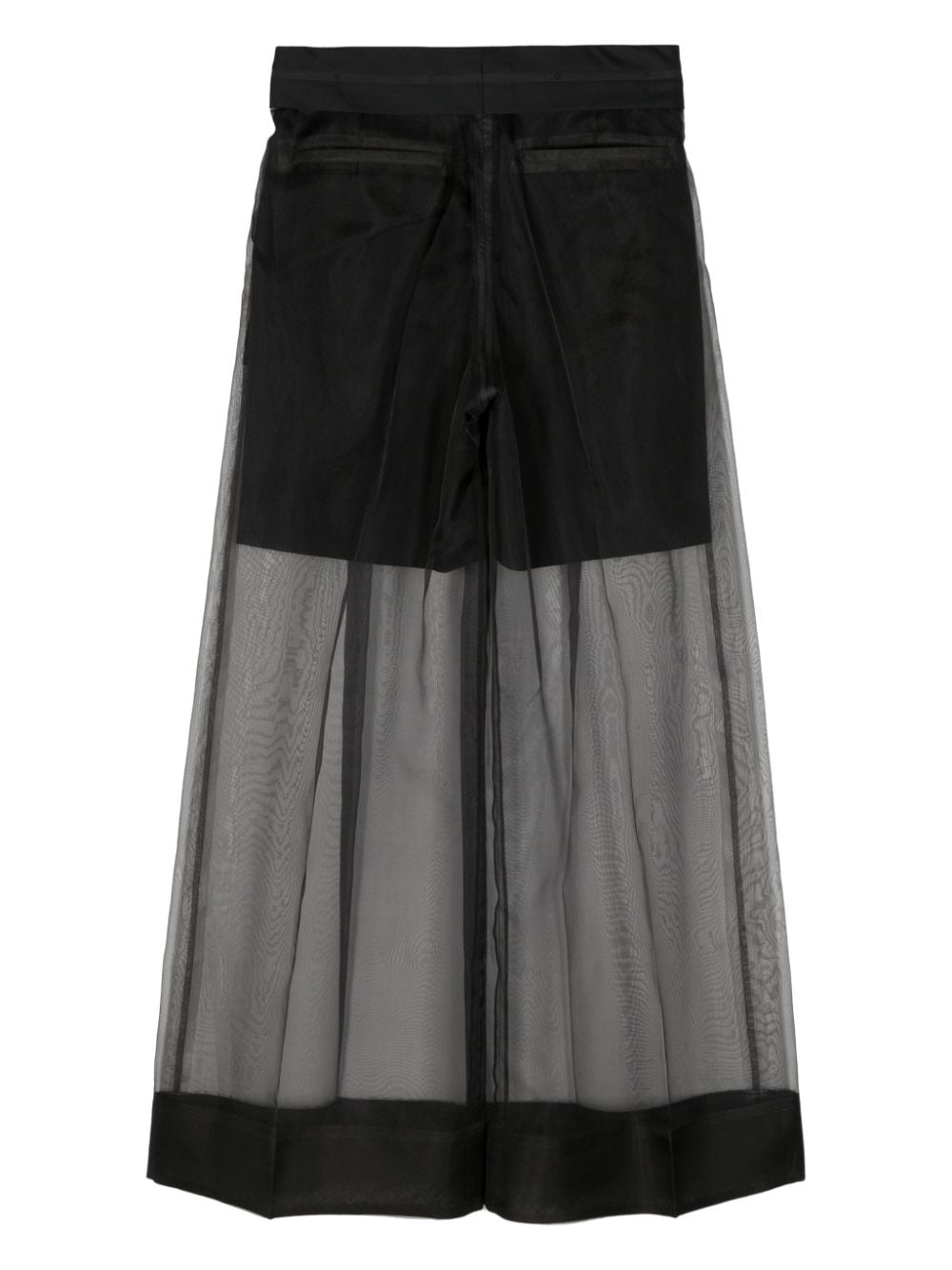 Undercover silk-overlay wide-leg trousers - Zwart