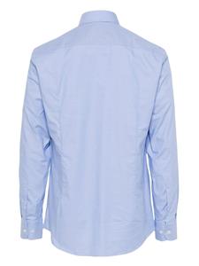 BOSS classic-collar cotton-blend shirt - Blauw