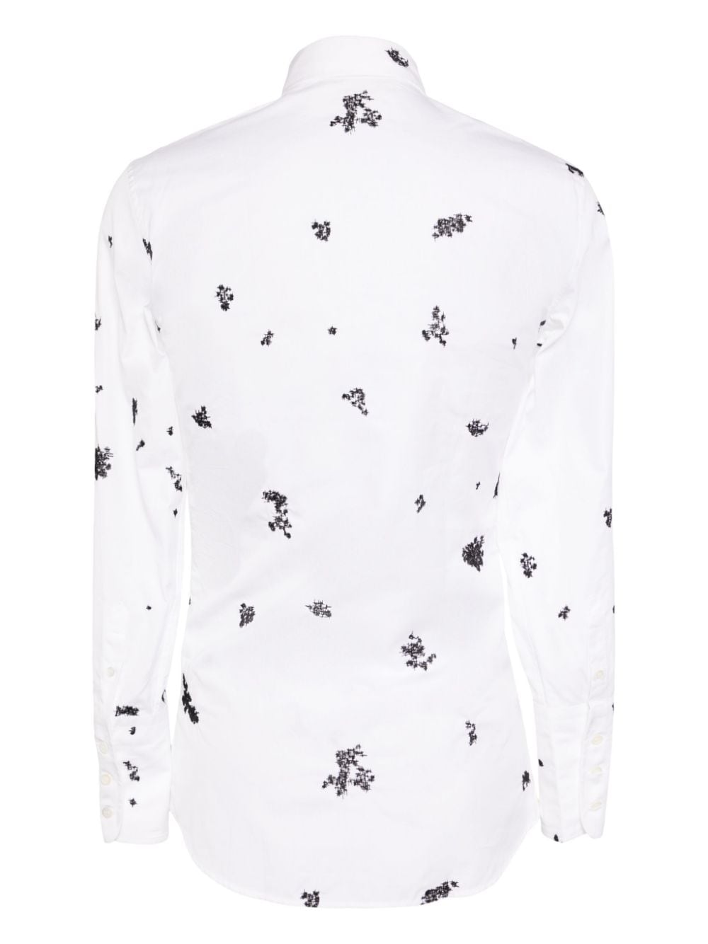 Alexander McQueen crosshatch-print cotton shirt - Wit