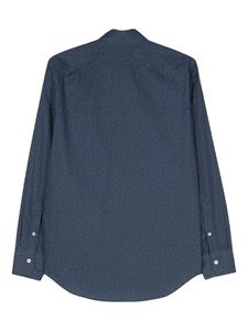 Canali graphic-print cotton shirt - Blauw