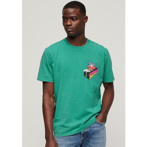 Superdry Shirt met print SD-NEON TRAVEL CHEST LOOSE TEE