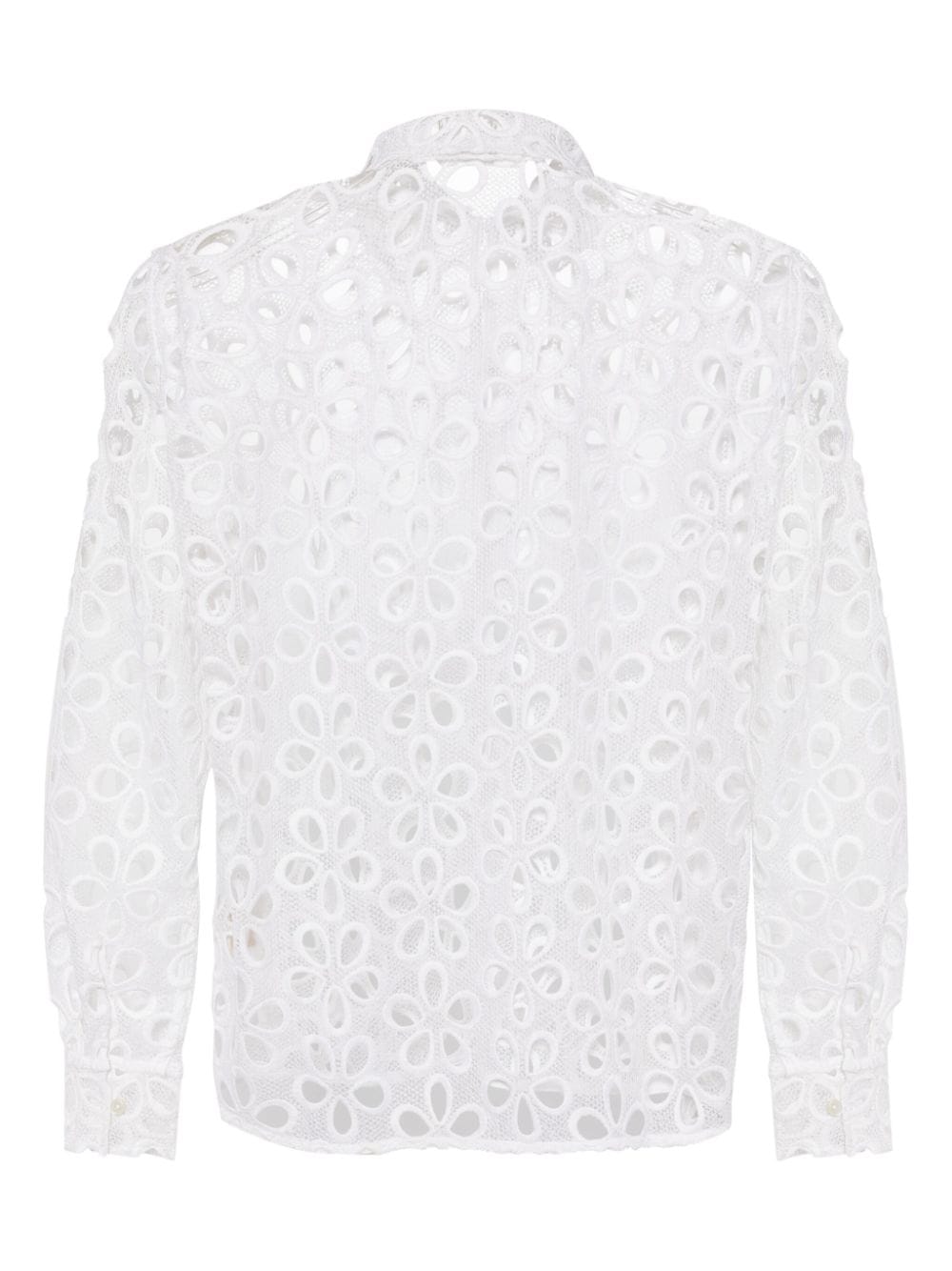BODE Primrose Lace cotton shirt - Wit