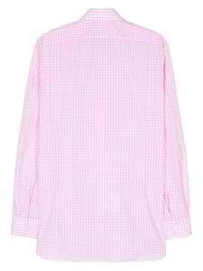 Kiton gingham-pattern cotton shirt - Roze