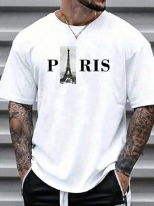 ChArmkpR Mens Letter Print Crew Neck Short Sleeve T-Shirts