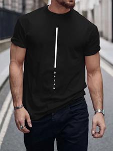 ChArmkpR Mens Letter Print Crew Neck Casual Short Sleeve T-Shirts