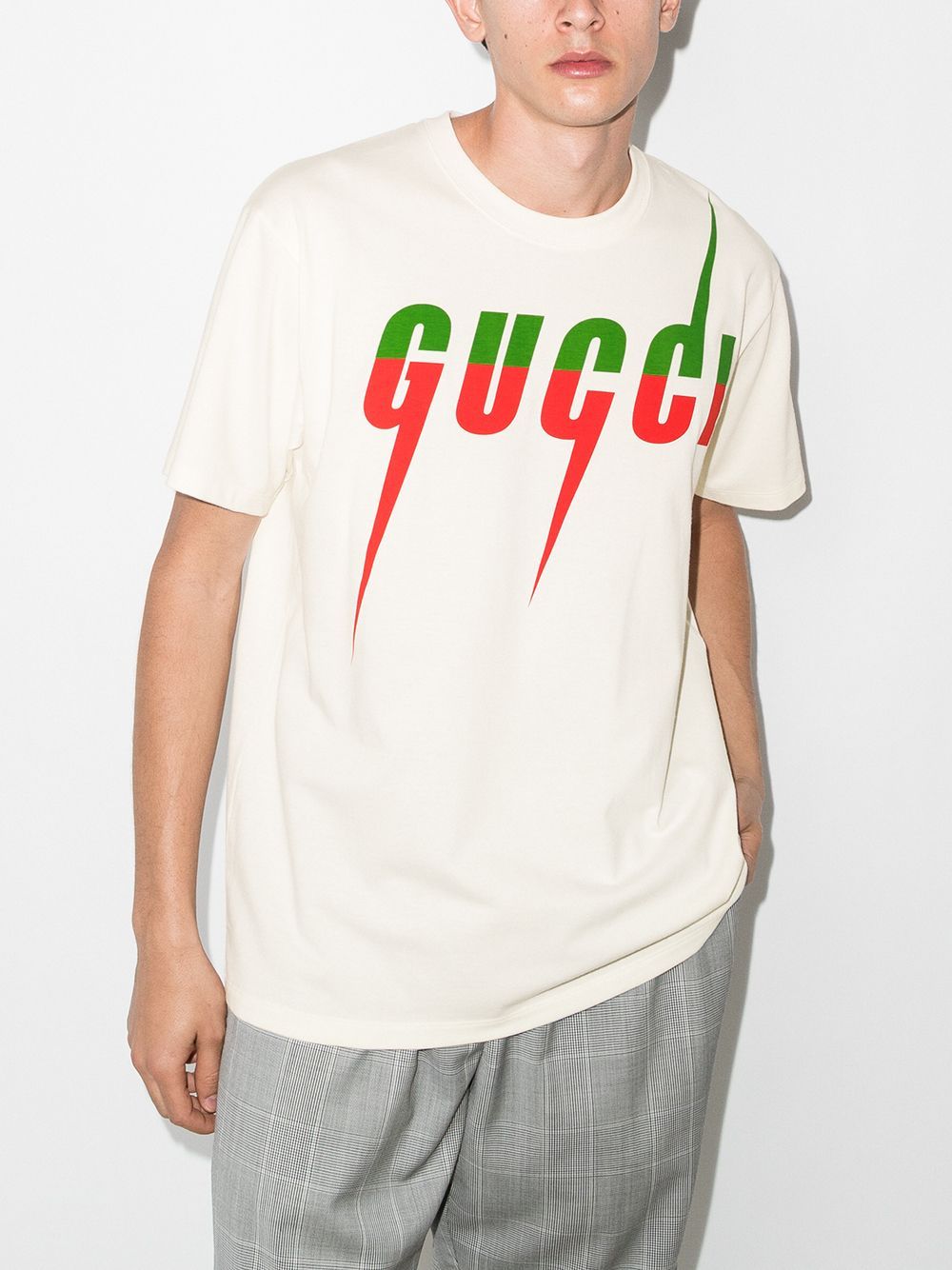 Gucci T-shirt met  Blade print - Wit