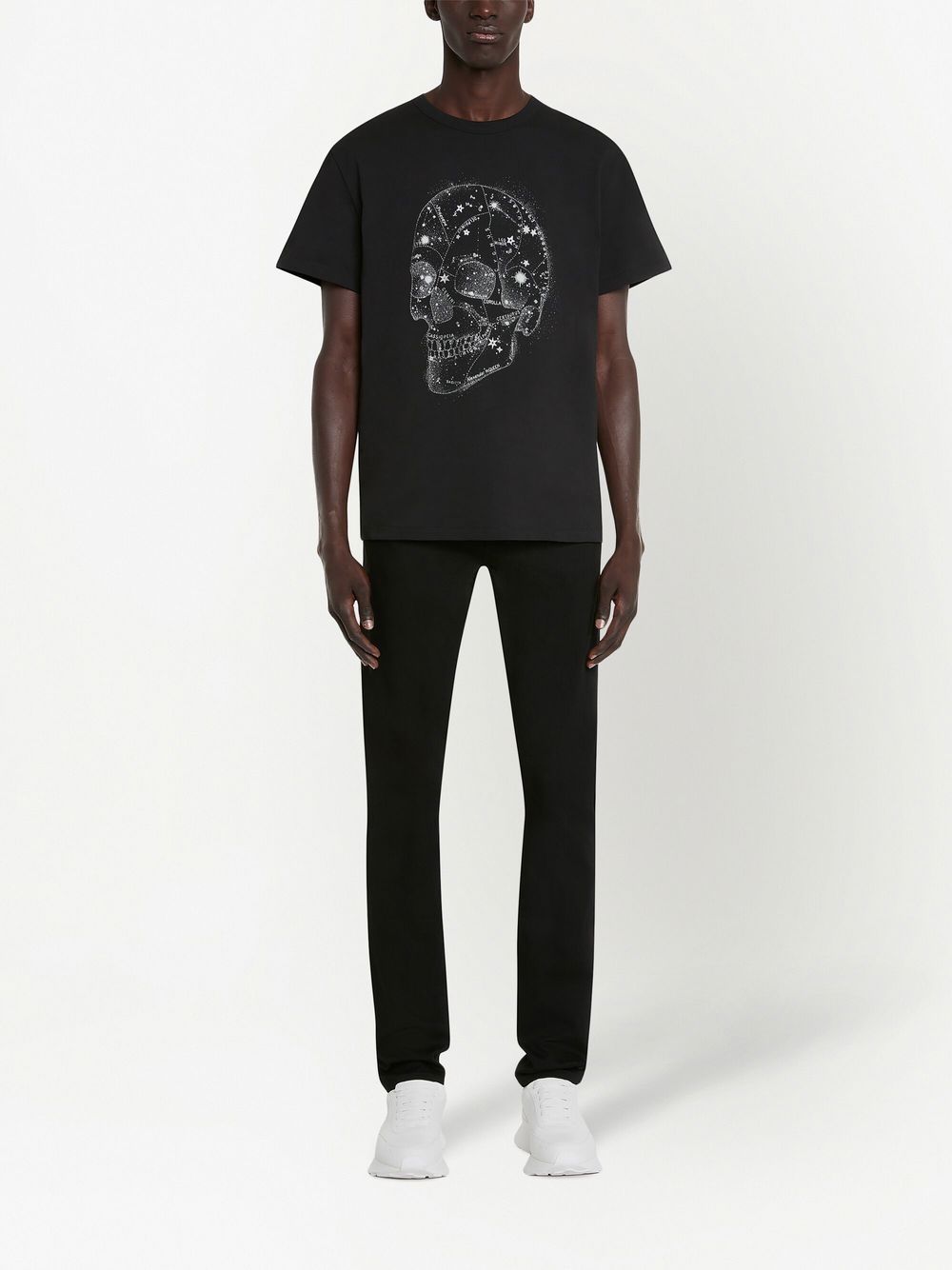 Alexander McQueen T-shirt met doodskopprint - Zwart