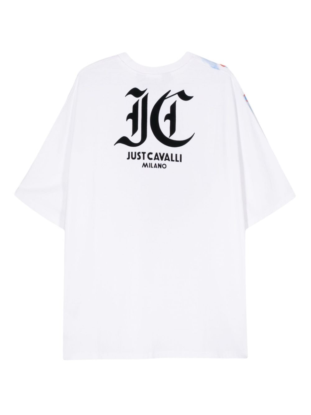 Just Cavalli Katoenen T-shirt met panterprint - Wit