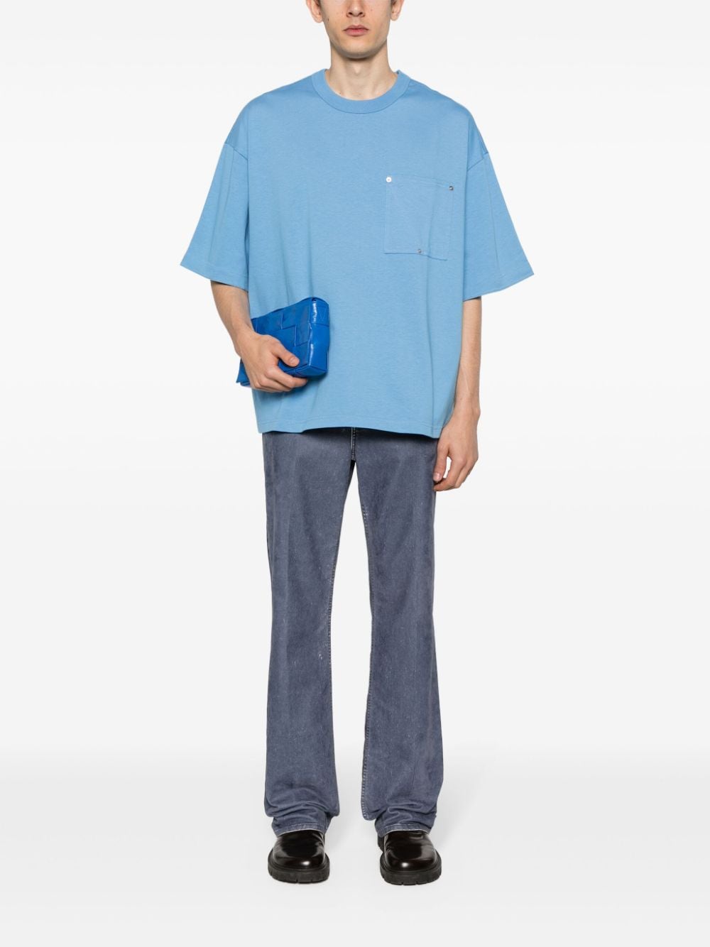 Bottega Veneta jersey-texture cotton T-shirt - Blauw