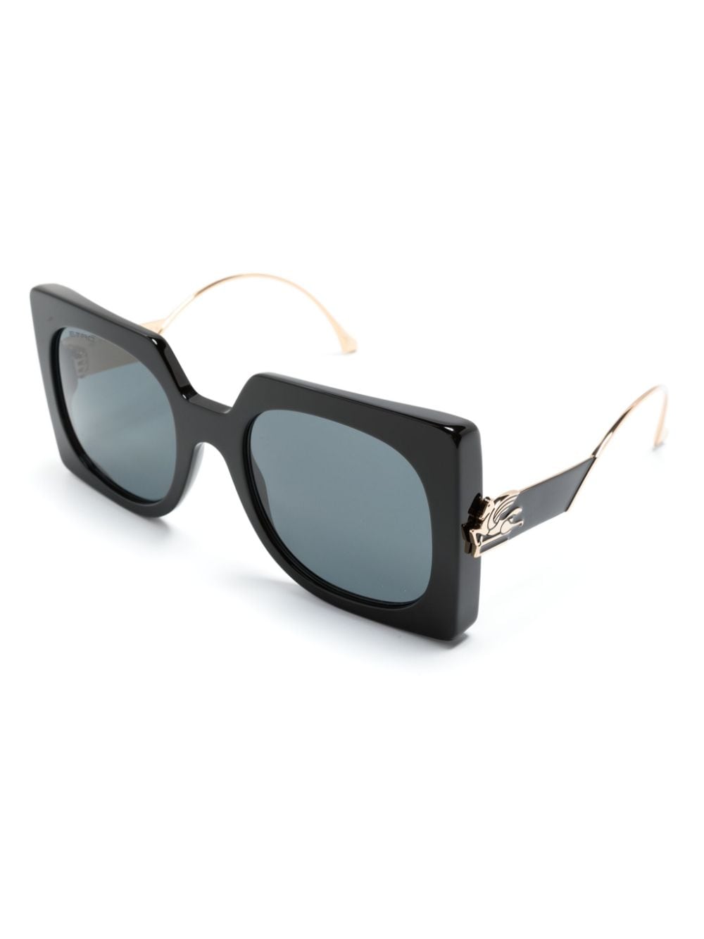 ETRO Pegaso-motif oversize-frame sunglasses - Zwart