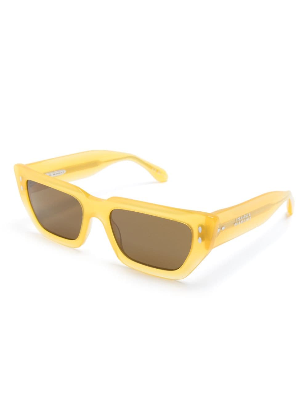 Isabel Marant Eyewear translucent geometric-frame sunglasses - Geel