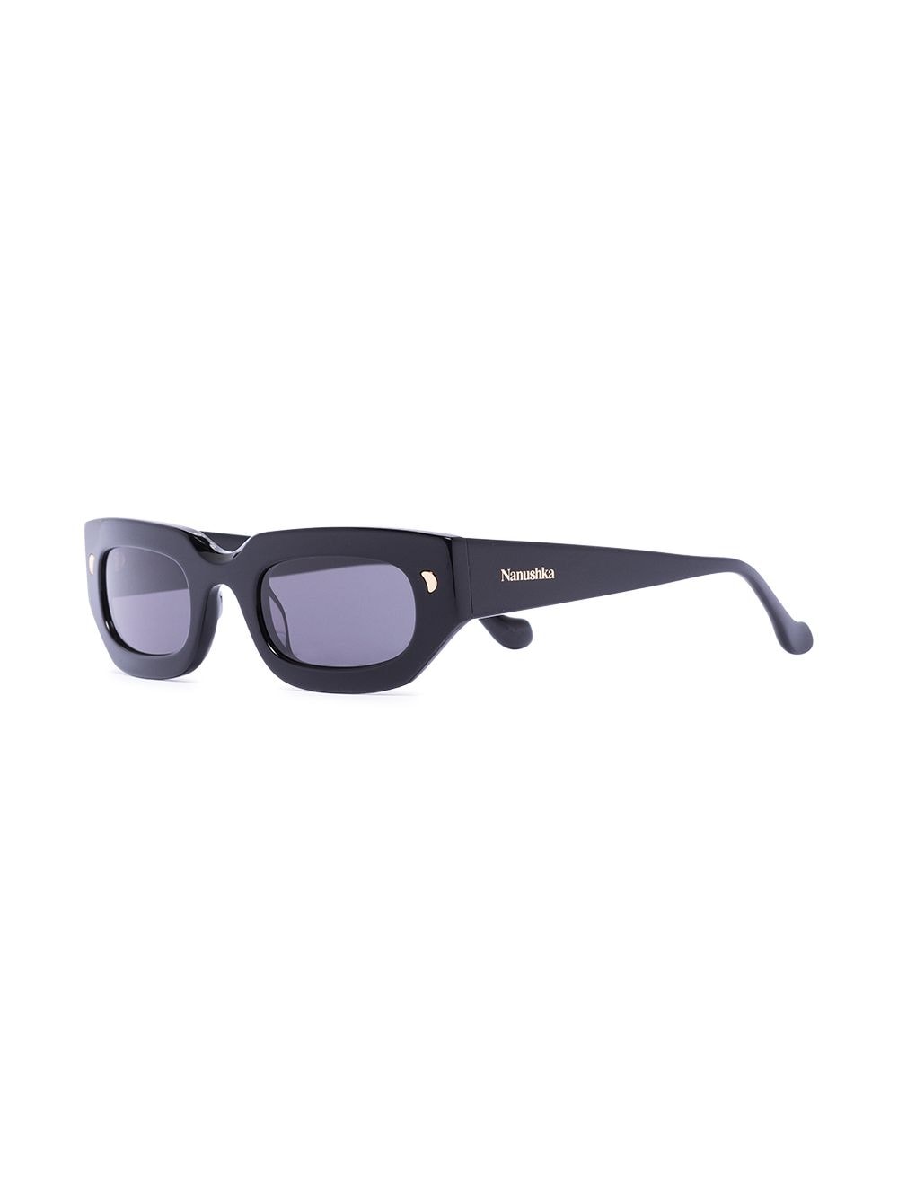 Nanushka Kadee zonnebril met rechthoekig montuur - Zwart