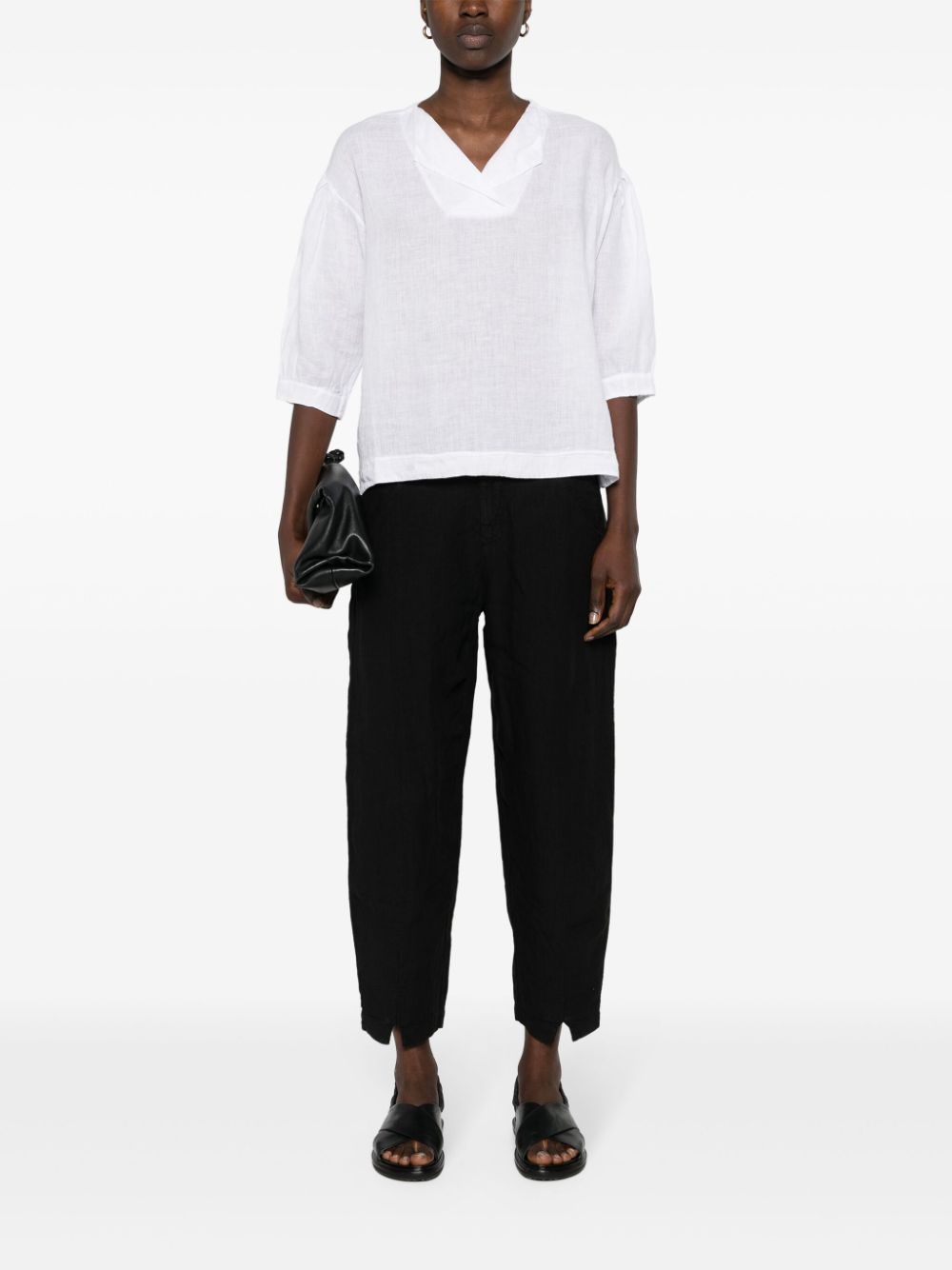 Transit three-quarter sleeves linen blouse - Wit