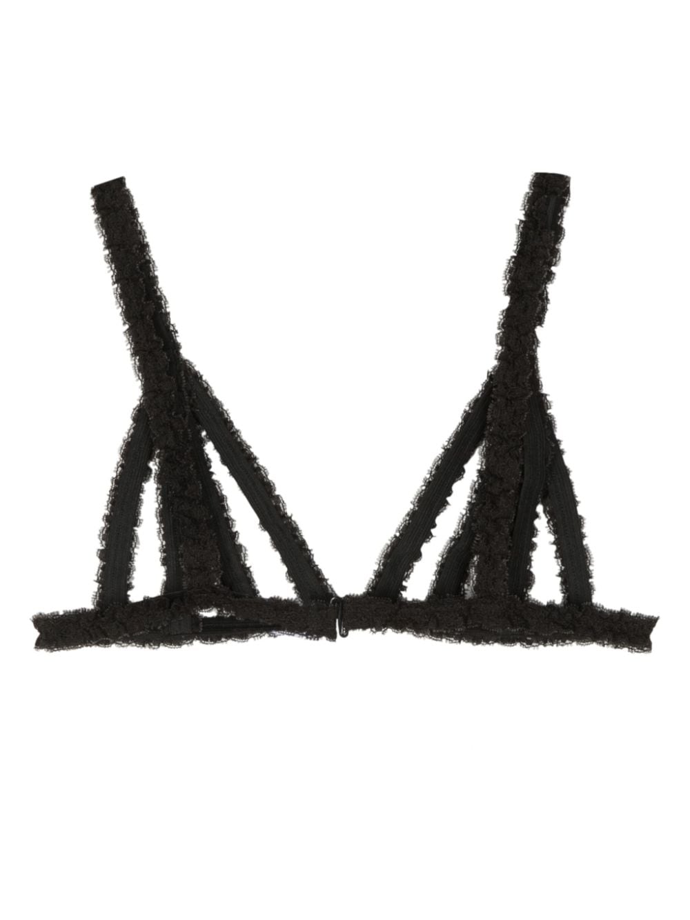 Vaquera open-knit cage bra top - Zwart