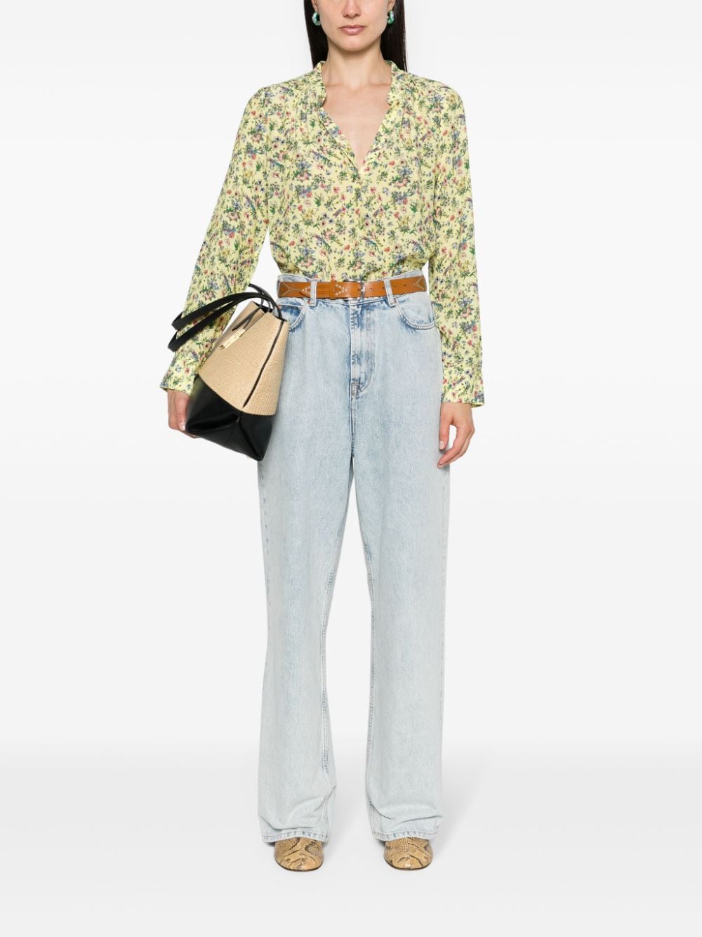 Zadig&Voltaire floral-print V-neck blouse - Geel