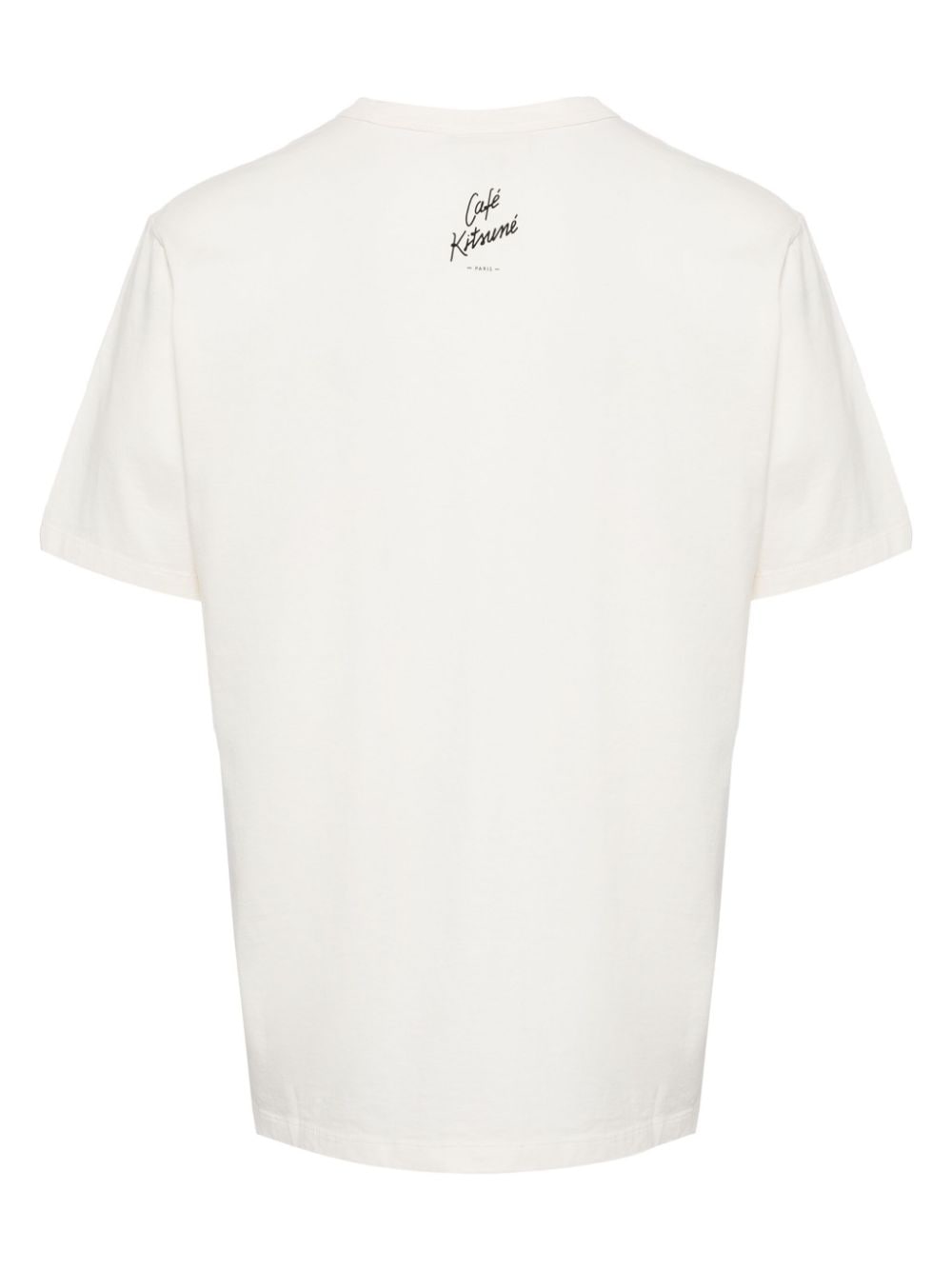 CAFÉ KITSUNÉ fox-print cotton T-shirt - Wit