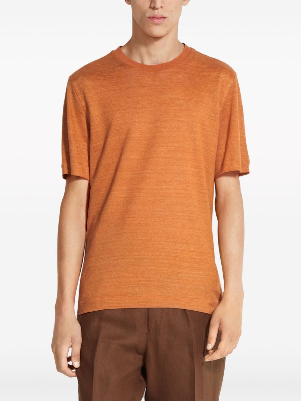 Zegna Linnen T-shirt - Oranje