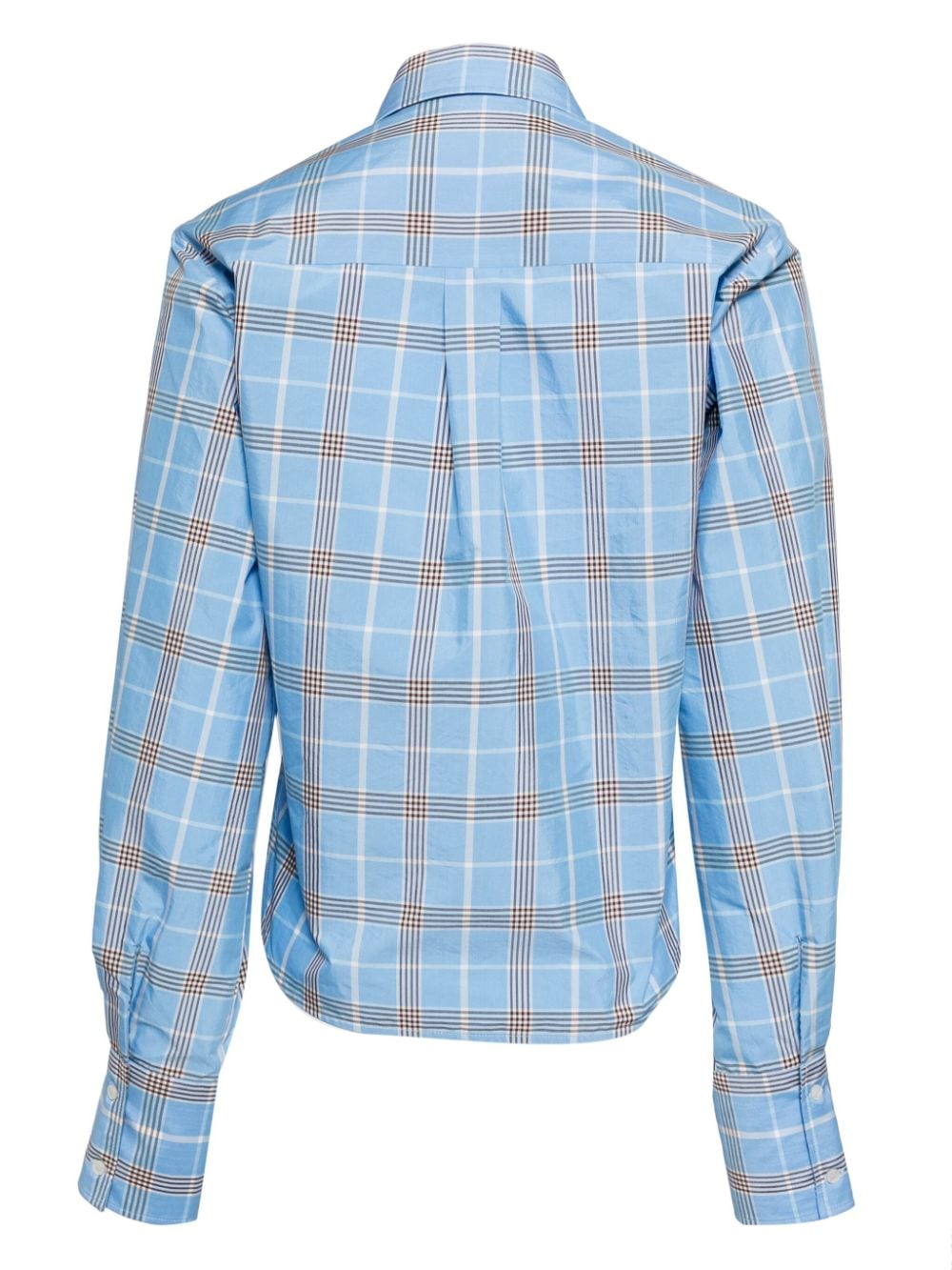 MSGM knot-detail plaid shirt - Blauw