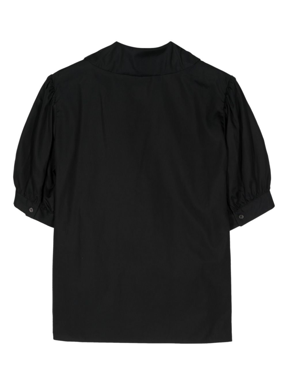 Noir Kei Ninomiya short-sleeve cotton shirt - Zwart