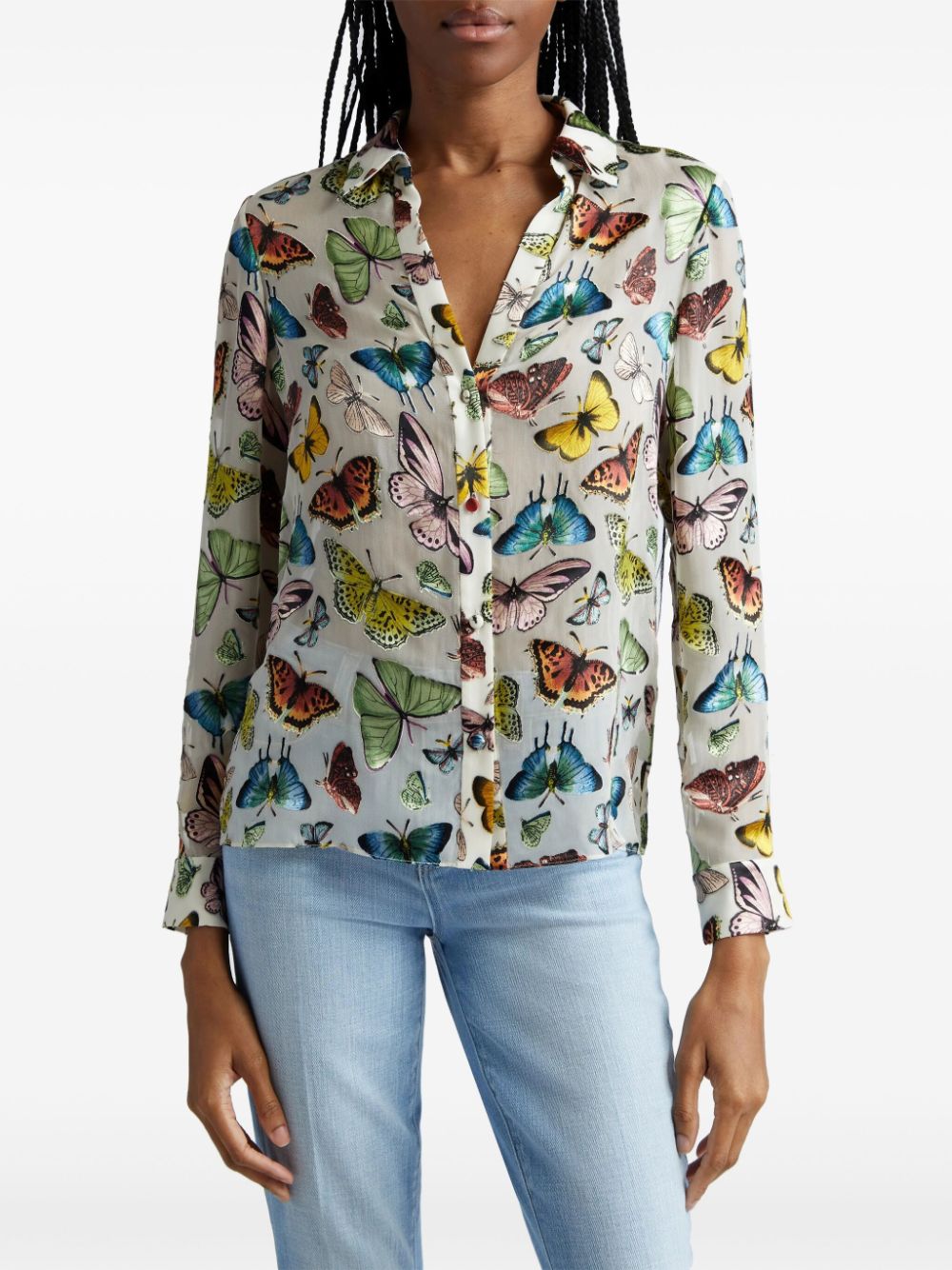 Alice + olivia Eloise butterfly-print shirt - Wit
